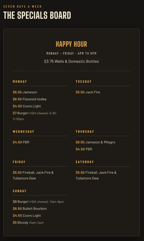 Specials board