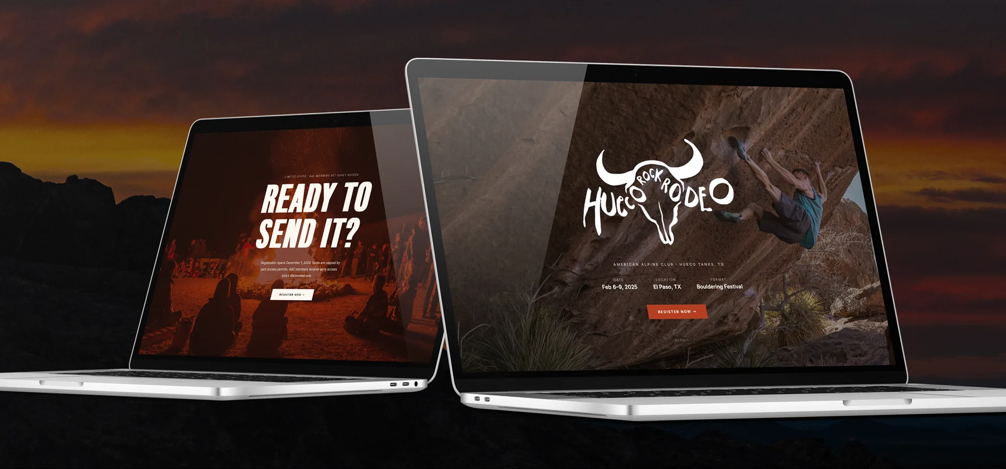 Hueco Rock Rodeo landing page
