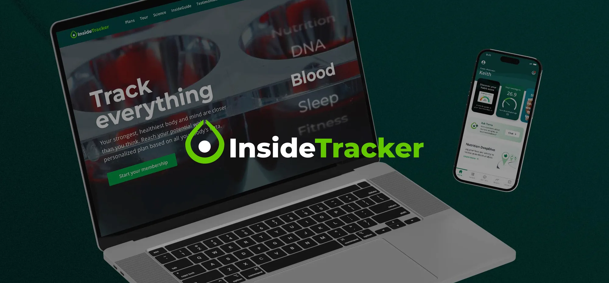 The redesigned InsideTracker website
