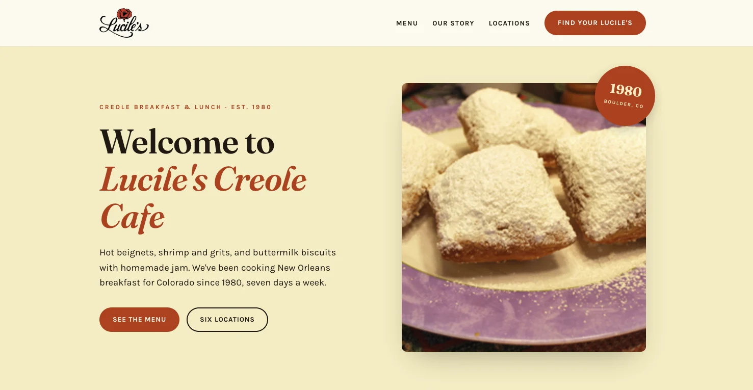 Lucile’s Creole Cafe redesign